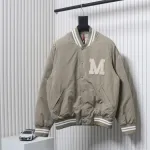Moncler Lateltin M Logo College Style Down Jacket Khaki
