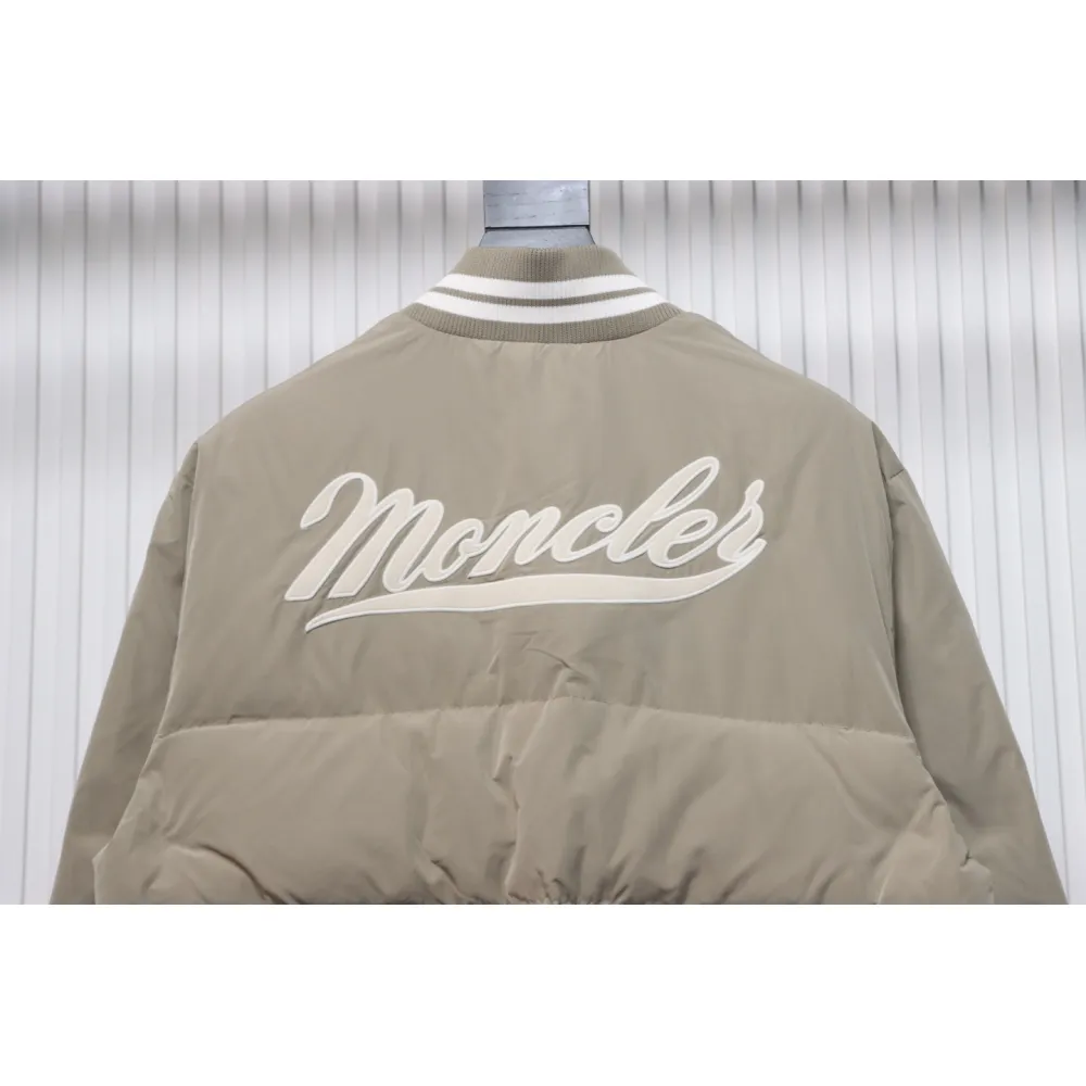 Moncler Lateltin M Logo College Style Down Jacket Khaki