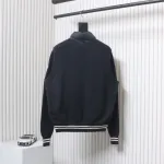 Moncler Spliced ​Woolen Sleeves Stand Collar Thin Down Jacket Blue