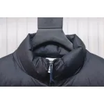 Moncler Spliced ​Woolen Sleeves Stand Collar Thin Down Jacket Blue