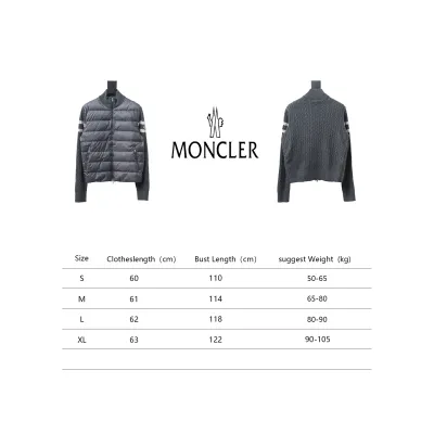 Moncler Spliced ​Woolen Sleeves Stand Collar Thin Down Jacket Grey 02