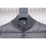 Moncler Spliced ​Woolen Sleeves Stand Collar Thin Down Jacket Grey