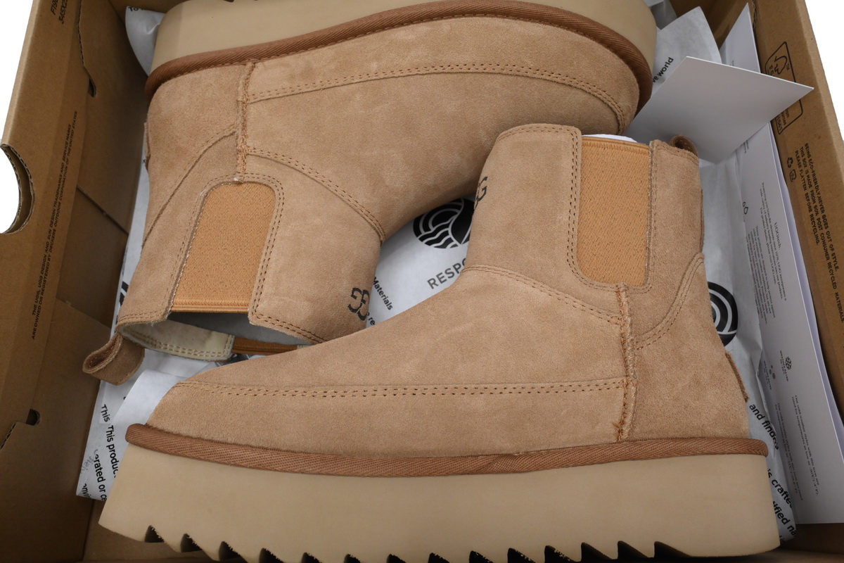 Sleeve Elastic Chestnut Round Toe Ankle Boots 1158051