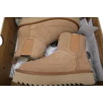 Sleeve Elastic Chestnut Round Toe Ankle Boots 1158051