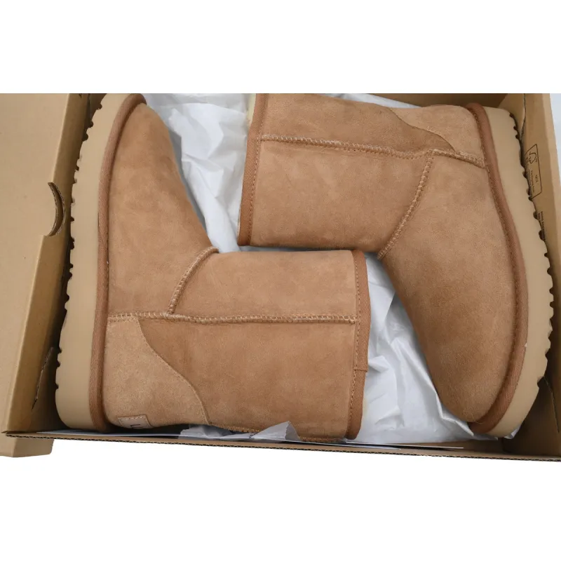 Warm High-top Snow Boots Classic Short Maroon Brown 1016223