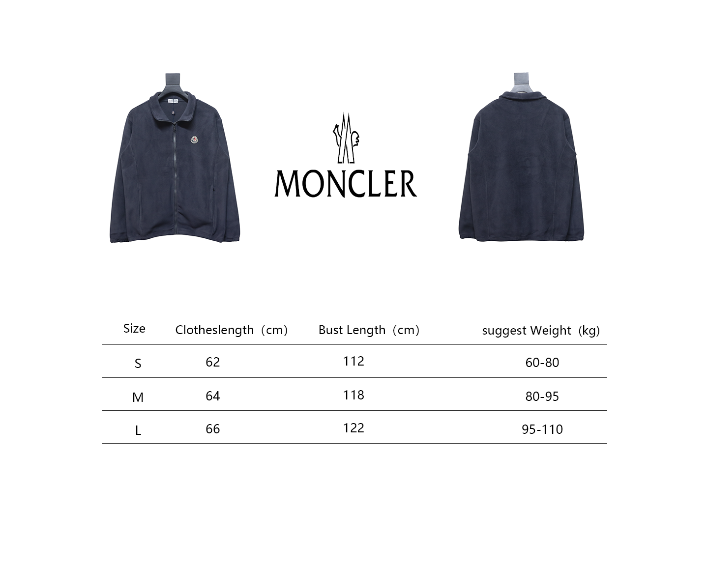 Moncler Grain Fleece Jacket Dark Blue