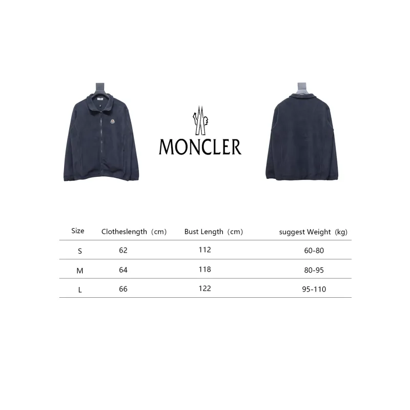Moncler Grain Fleece Jacket Dark Blue