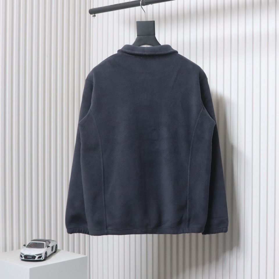 Moncler Grain Fleece Jacket Dark Blue