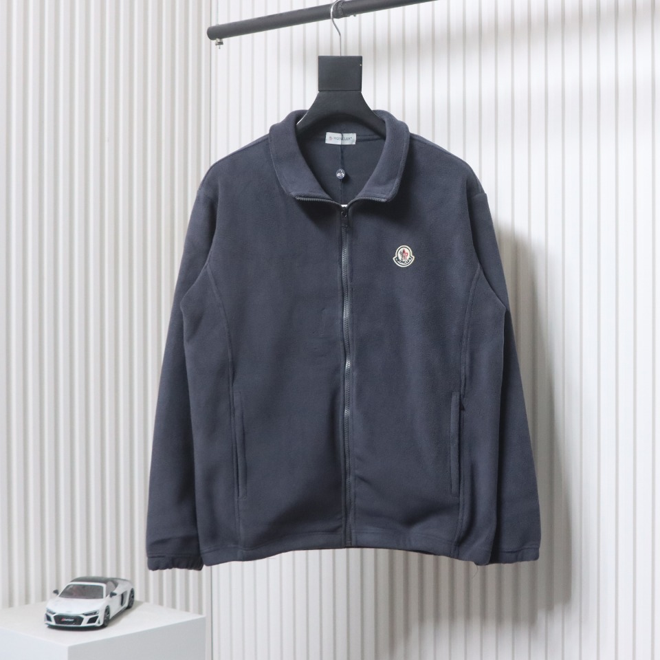 Moncler Grain Fleece Jacket Dark Blue