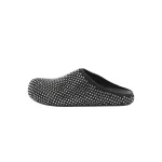 Marni Calfskin Fussbett Sabot Black Leather With Rhinestones SBMR000600P639400N99