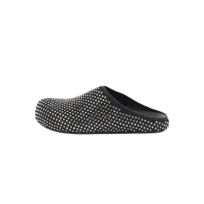 Marni Calfskin Fussbett Sabot Black Leather With Rhinestones SBMR000600P639400N99 01