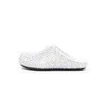 Marni Calfskin Fussbett Sabot White Leather With Rhinestones SBMS004601P639400W01