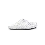 Marni Calfskin Fussbett Sabot White Leather With Rhinestones SBMS004601P639400W01