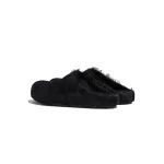 Marni Long-Hair Calfskin Fussbett Sabot Black SBMR000600P412200N99