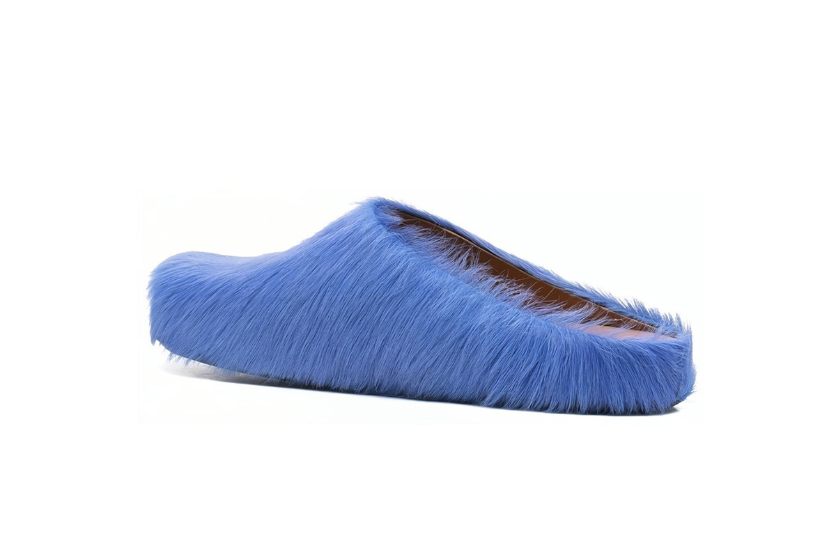 Marni Long-Hair Calfskin Fussbett Sabot Blue SBMR000600P412200B50