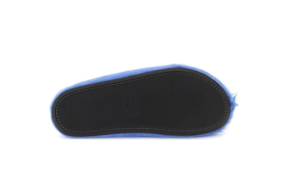 Marni Long-Hair Calfskin Fussbett Sabot Blue SBMR000600P412200B50