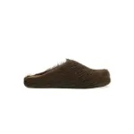 Marni Long-Hair Calfskin Fussbett Sabot Brown SBMS004601P412200M37