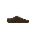 Marni Long-Hair Calfskin Fussbett Sabot Brown SBMS004601P412200M37