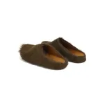 Marni Long-Hair Calfskin Fussbett Sabot Brown SBMS004601P412200M37