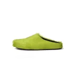 Marni Long-Hair Calfskin Fussbett Sabot Green SBMR000600P412200V07