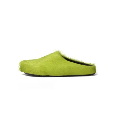 Marni Long-Hair Calfskin Fussbett Sabot Green SBMR000600P412200V07 01