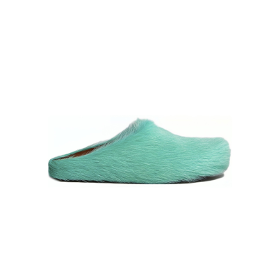 Marni Long-Hair Calfskin Fussbett Sabot Green SBMR000600P412200V38 02