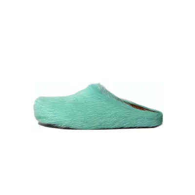 Marni Long-Hair Calfskin Fussbett Sabot Green SBMR000600P412200V38 01
