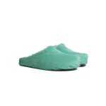 Marni Long-Hair Calfskin Fussbett Sabot Green SBMR000600P412200V38