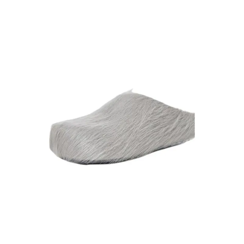 Marni Long-Hair Calfskin Fussbett Sabot Grey SBMR000600P412200N15
