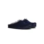 Marni Long-Hair Calfskin Fussbett Sabot Navy SBMR000600P412200B84