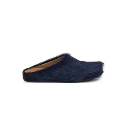 Marni Long-Hair Calfskin Fussbett Sabot Navy SBMR000600P412200B84 02
