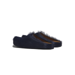Marni Long-Hair Calfskin Fussbett Sabot Navy SBMR000600P412200B84