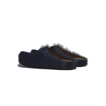 Marni Long-Hair Calfskin Fussbett Sabot Navy SBMR000600P412200B84