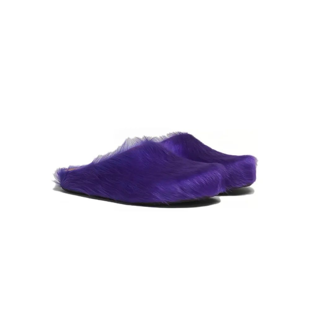 Marni Long-Hair Calfskin Fussbett Sabot Purple SBMR000600P623600C74