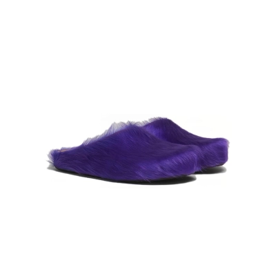 Marni Long-Hair Calfskin Fussbett Sabot Purple SBMR000600P623600C74 02