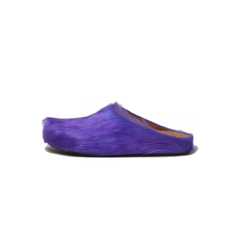 Marni Long-Hair Calfskin Fussbett Sabot Purple SBMR000600P623600C74