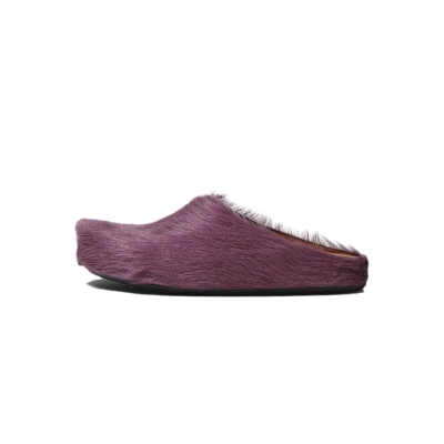 Marni Long-Hair Calfskin Fussbett Sabot Purple SBMS004601P412200C68 01