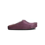 Marni Long-Hair Calfskin Fussbett Sabot Purple SBMS004601P412200C68