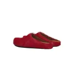 Marni Long-Hair Calfskin Fussbett Sabot Red SBMS004601P412200R66
