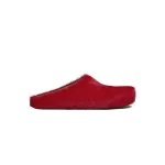 Marni Long-Hair Calfskin Fussbett Sabot Red SBMS004601P412200R66