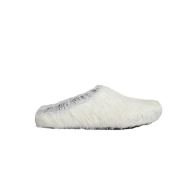 Marni Long-Hair Calfskin Fussbett Sabot White SBMR000600P412200W02 02