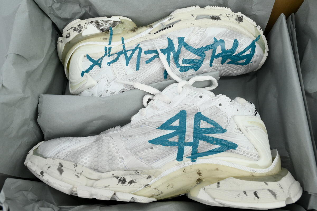 Balenciaga Runner Sneaker 'Graffiti - White Blue' 772774 W3RBQ 9040