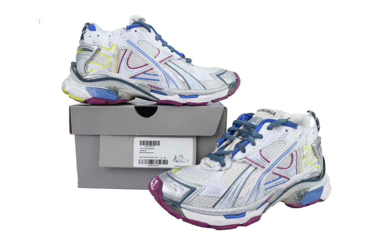 Balenciaga Runner Sneaker 'White Purple Blue' 772767 W3RMU 9547