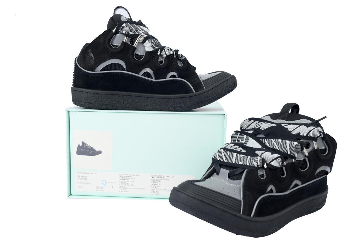 Lanvin Curb Sneaker Black Grey  FM-SKRK11-REFL-P2210