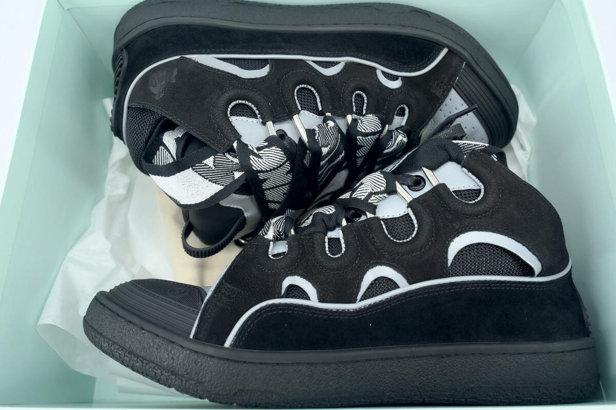 Lanvin Curb Sneaker Black Grey  FM-SKRK11-REFL-P2210