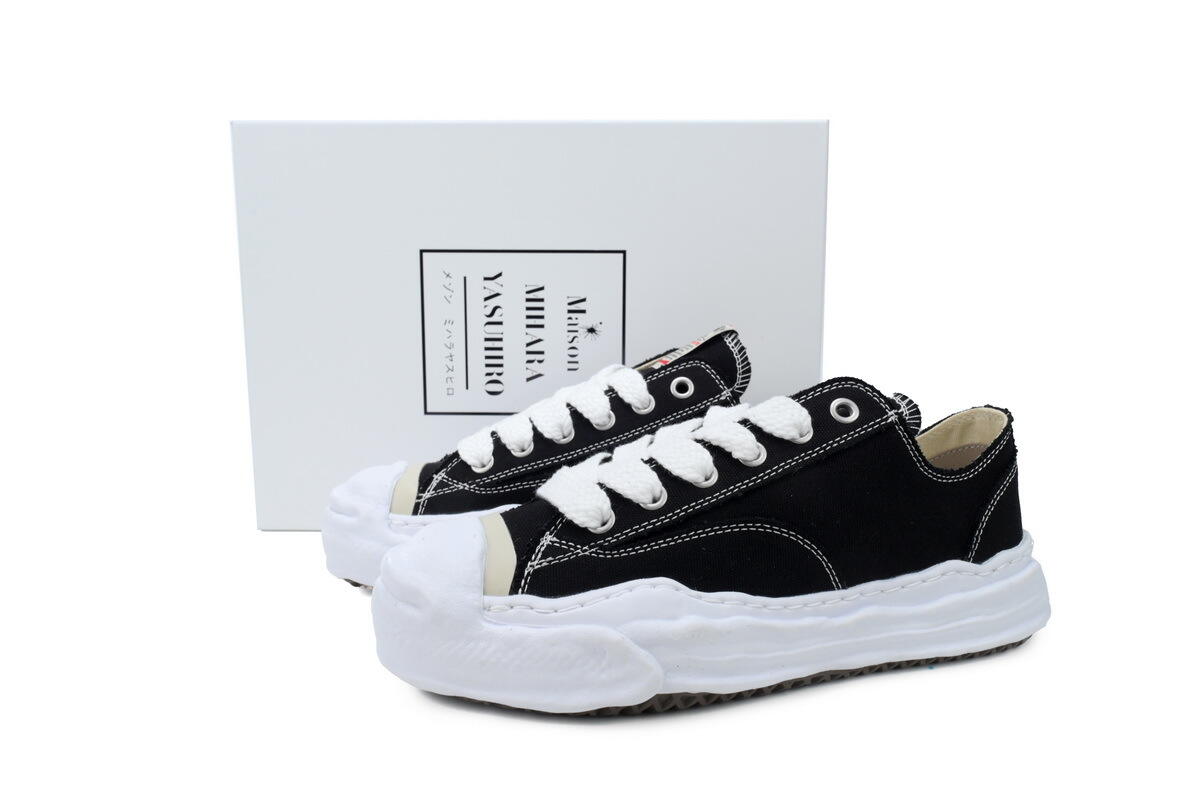 Maison Mihara Yasuhiro Hank OG Sole Canvas Low 'Black White' A05FW702 BLK