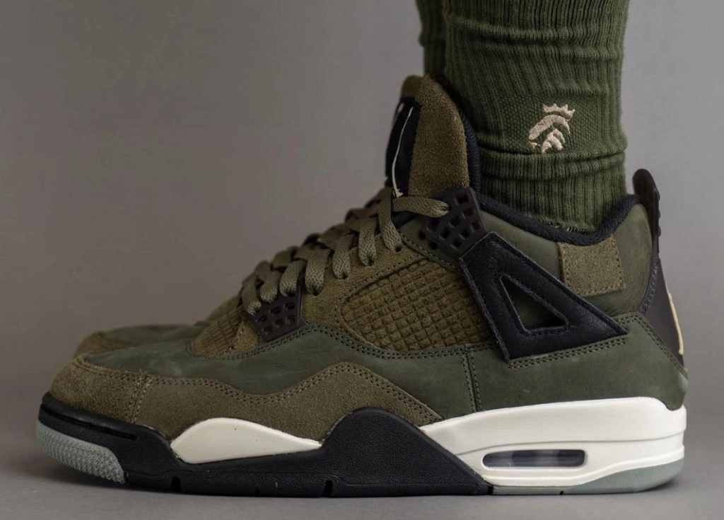 On-Feet Images of The Air Jordan 4 Craft Medium Olive