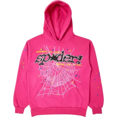 Sp5der P*NK V2 Hoodie Black / Pink 01
