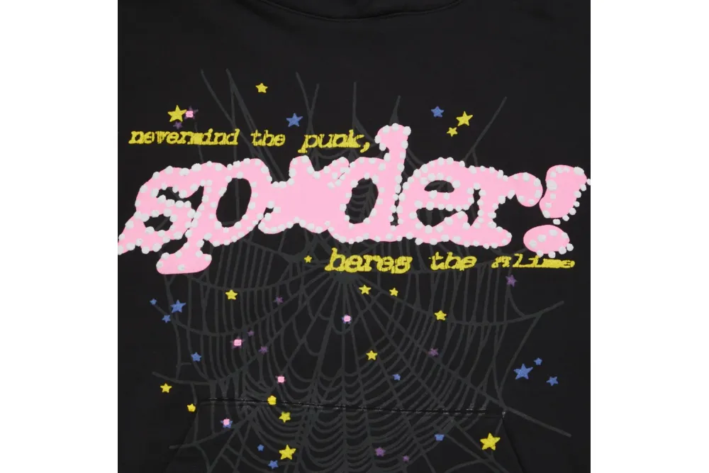 Sp5der P*NK V2 Hoodie Black / Pink