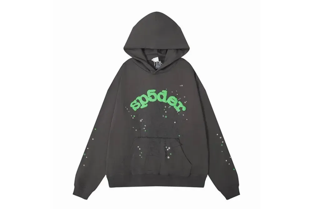 Sp5der Wait Web Hoodie Slate Grey SS23